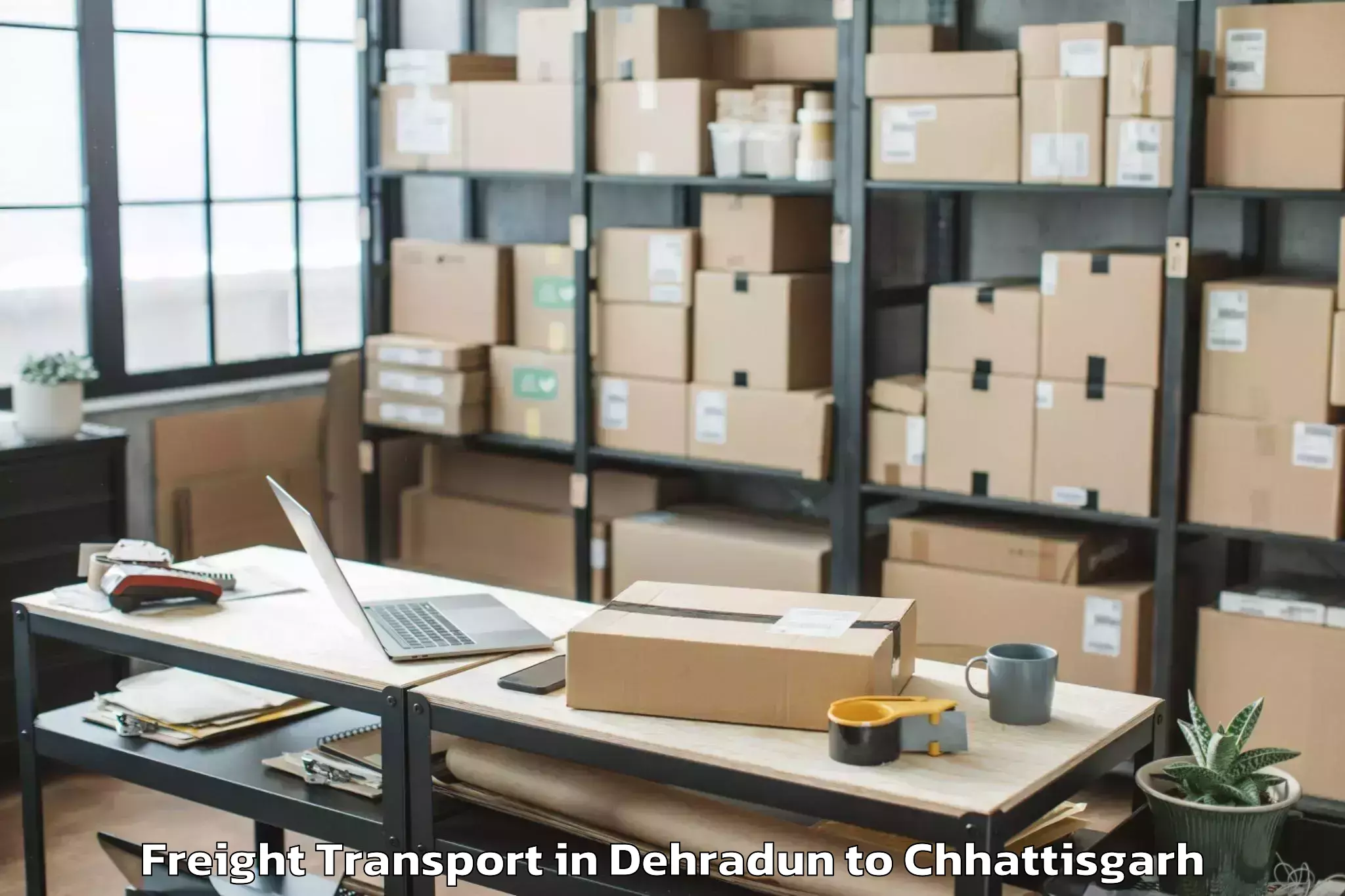 Trusted Dehradun to Khairagarh Freight Transport